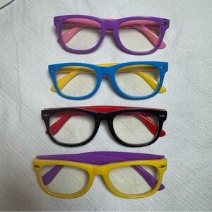 Blue Light Colorful Kids Sunglasses Set of 4 Unisex
